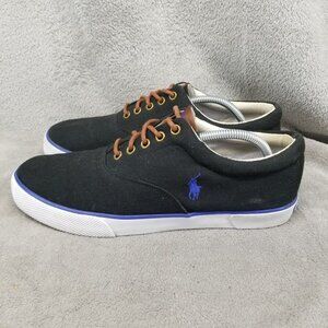 Polo Ralph Lauren Shoes Mens Size 11 Forestmont II Black Canvas Sneakers
